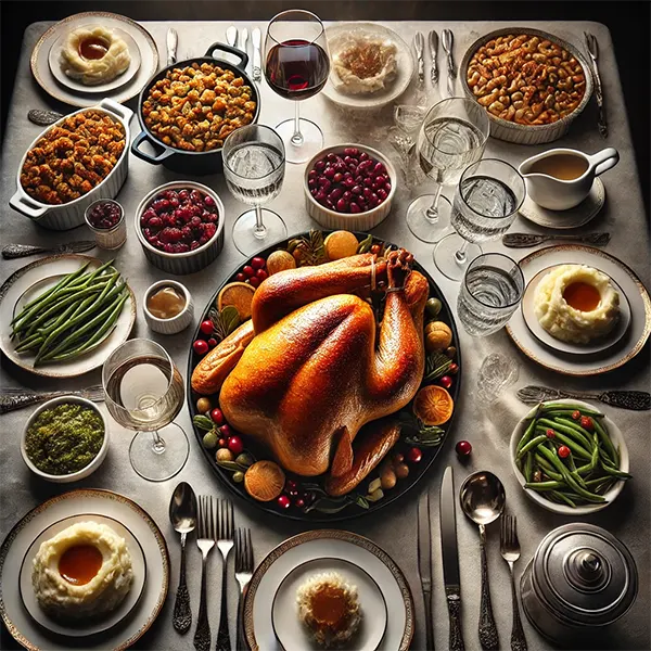 catered Thanksgiving meal by Bizios Fresh Market